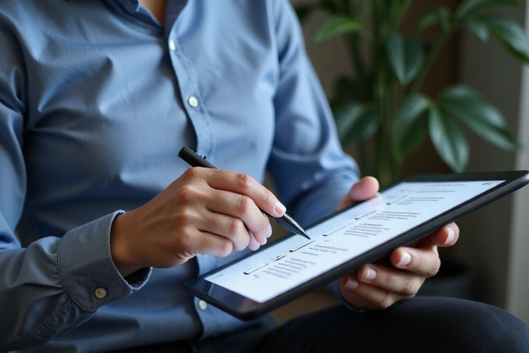 Person reading a tablet with a checklist, representing user responsibilities
